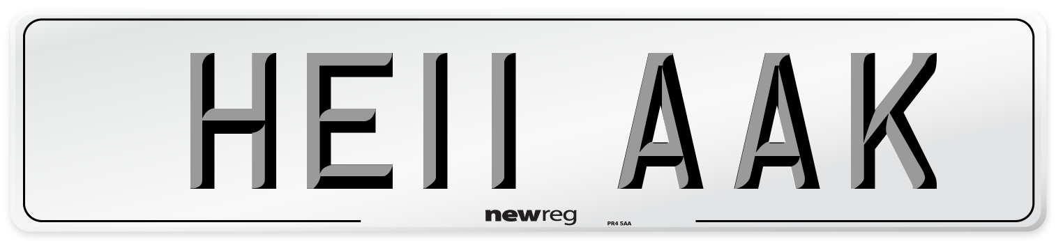 HE11 AAK Number Plate from New Reg